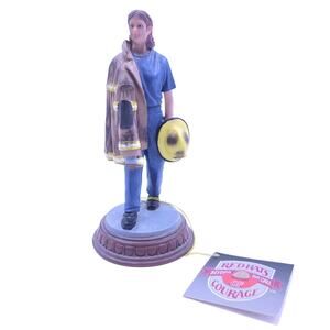 Vanmark Red Hats of Courage "Task Completed" Female Firefighter Figurine Resin
